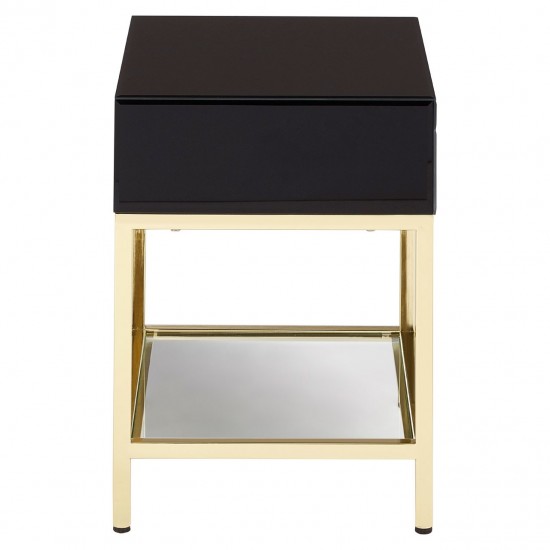 Brach Black and Gold Finish Side Table 