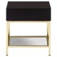 Brach Black and Gold Finish Side Table 