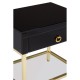 Brach Black and Gold Finish Side Table 
