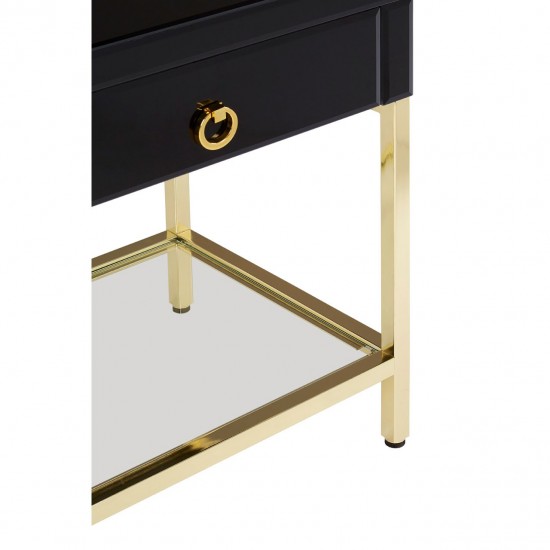 Brach Black and Gold Finish Side Table 