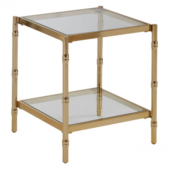 Knot Gloss Gold Square Side Table 
