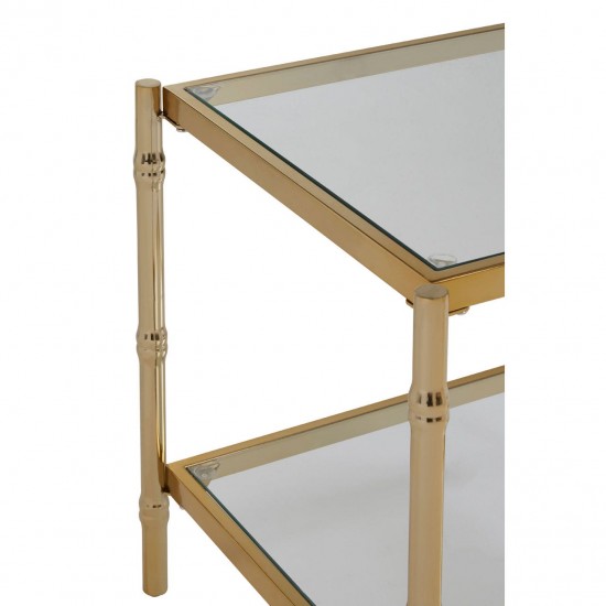 Knot Gloss Gold Square Side Table 