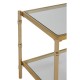 Knot Gloss Gold Square Side Table 