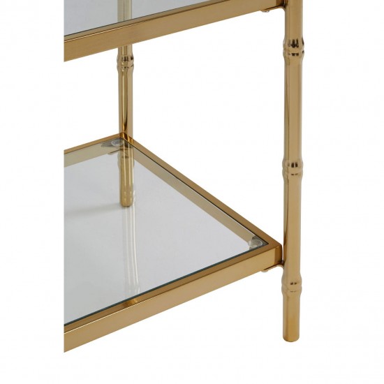 Knot Gloss Gold Square Side Table 