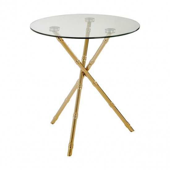 Knot Gloss Gold Round Side Table 