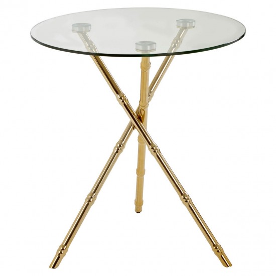 Knot Gloss Gold Round Side Table 