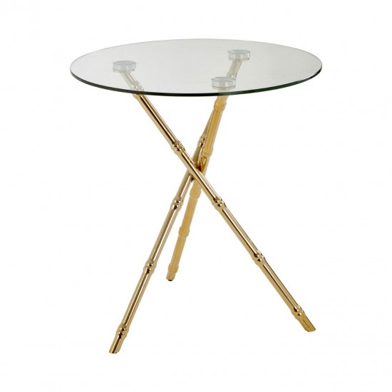 Knot Gloss Gold Round Side Table 