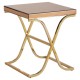 Kingston Brown Glass and Gold Finish Side Table