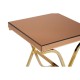 Kingston Brown Glass and Gold Finish Side Table