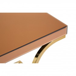 Kingston Brown Glass and Gold Finish Side Table