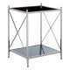 Ascot Chrome And Black Glass Side Table 