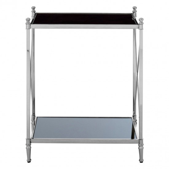 Ascot Chrome And Black Glass Side Table 