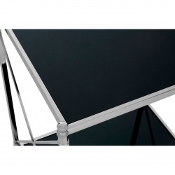 Ascot Chrome And Black Glass Side Table 