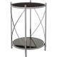 Ascot Chrome And Black Glass Round Side Table 