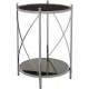 Ascot Chrome And Black Glass Round Side Table 