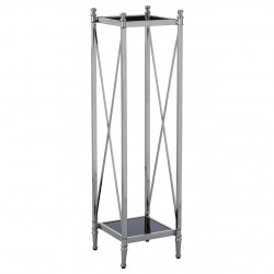Ascot Chrome And Black Glass Plant Stand