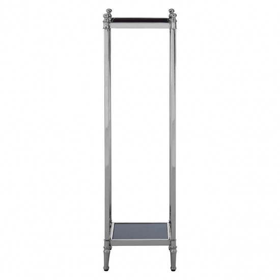 Ascot Chrome And Black Glass Plant Stand