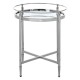 Ashbury Silver And Mirrored Glass Finish Side Table