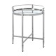 Ashbury Silver And Mirrored Glass Finish Side Table