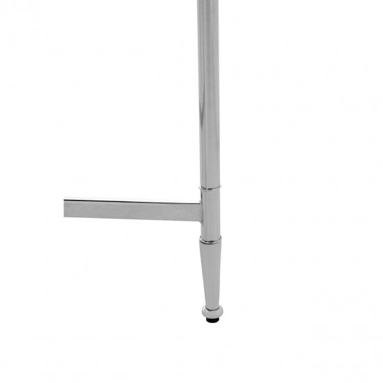 Ashbury Silver And Mirrored Glass Finish Side Table