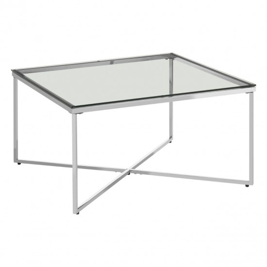 Stratus Chrome Finish Cross Base End Table