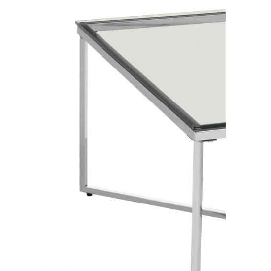 Stratus Chrome Finish Cross Base End Table