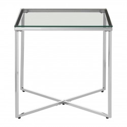 Stratus Chrome Finish Cross Base Side Table