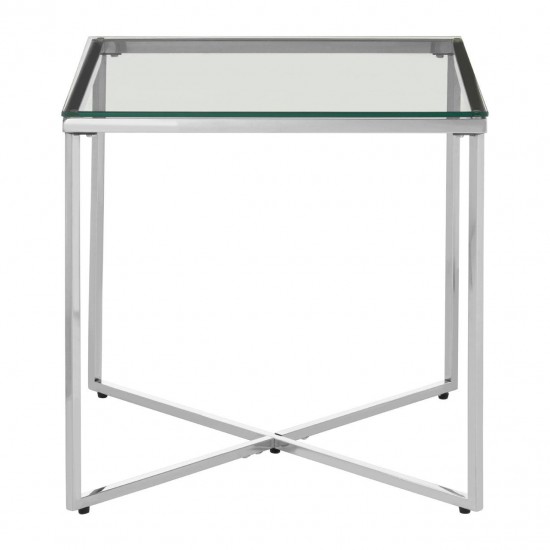 Stratus Chrome Finish Cross Base Side Table