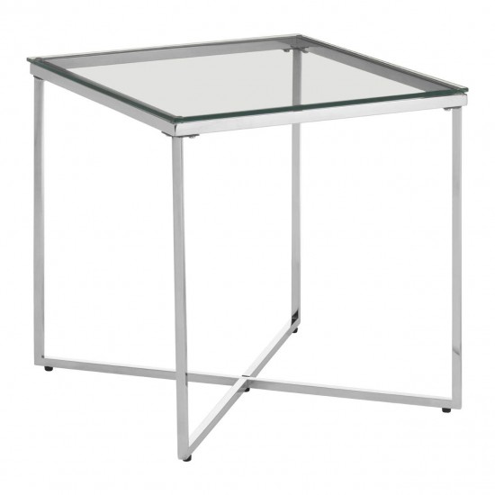 Stratus Chrome Finish Cross Base Side Table