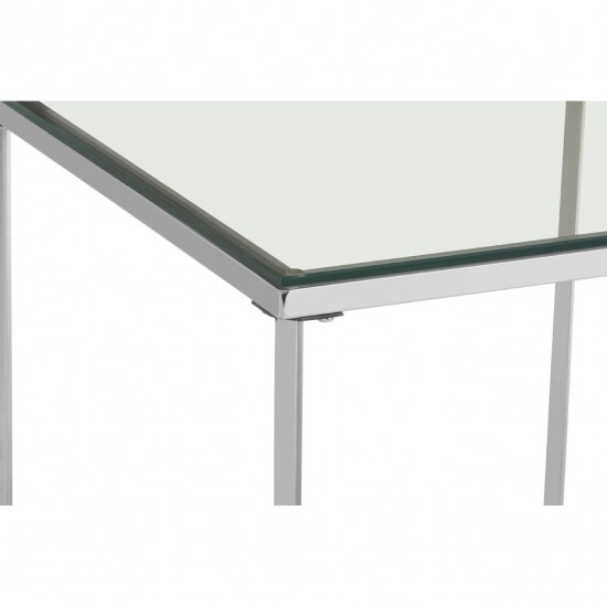 Stratus Chrome Finish Cross Base Side Table