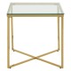 Stratus Gold Finish Cross Base Side Table