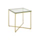 Stratus Gold Finish Cross Base Side Table