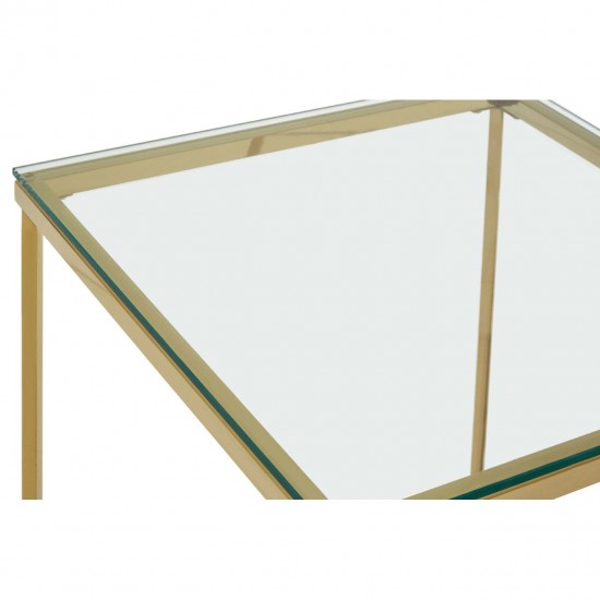 Stratus Gold Finish Cross Base Side Table