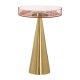 Hepburn Large Gold Base and Soft Pink Glass Top Side Table 