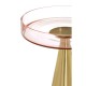 Hepburn Large Gold Base and Soft Pink Glass Top Side Table 