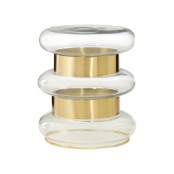 Marri Clear Glass and Gold Finish Side Table