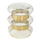 Marri Clear Glass and Gold Finish Side Table