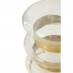 Marri Clear Glass and Gold Finish Side Table