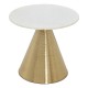 Hepburn Gold Finish Base With White Marble Top Side Table  