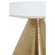 Hepburn Gold Finish Base With White Marble Top Side Table  
