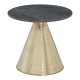 Hepburn Silver Finish Base With Grey Marble Top Side Table  
