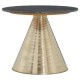 Hepburn Silver Finish Base With Grey Marble Top Side Table  