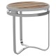 Madison Carved Light Wood and Chrome Finish Side Table 