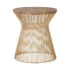 Moura Gold and Wood Side Table 