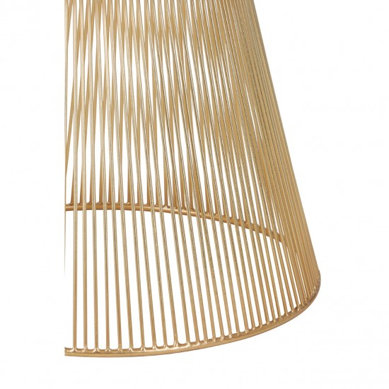 Moura Gold and Wood Side Table 