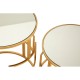 Amera Gold Finish Mirror Top Side Table Set 
