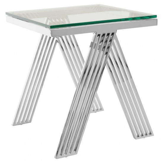 Albany Chrome And Glass Side Table 