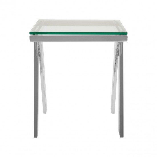 Albany Chrome And Glass Side Table 