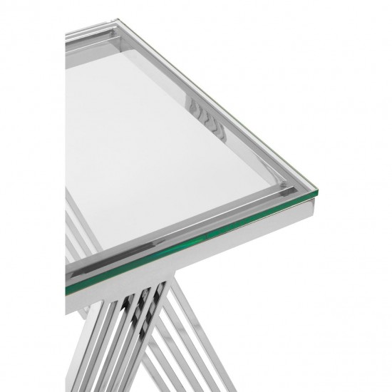 Albany Chrome And Glass Side Table 