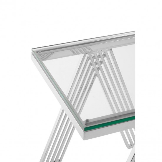 Albany Chrome And Glass Side Table 